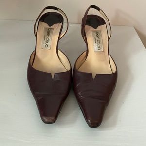 Jimmy Choo burgundy sling backs size EU 38